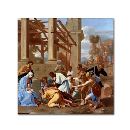 Nicolas Poussin 'The Adoration Of The Magi' Canvas Art,14x14